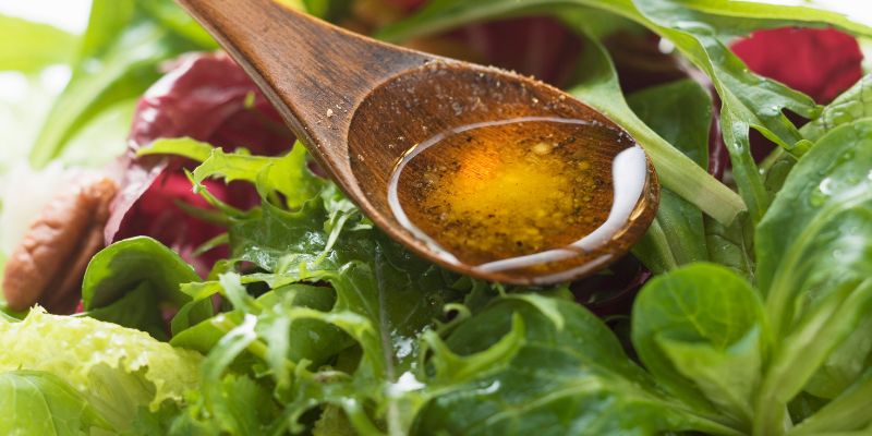 Olive oil in salads